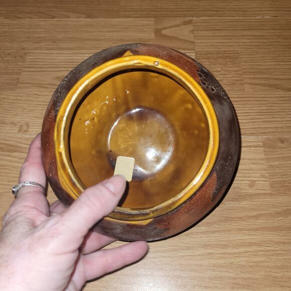 Vtg 70s Royal Hagar Earth Wrap Crackle Lava Glaze Pottery Planter Lot Of 2 Bowls - Picture 7 of 13